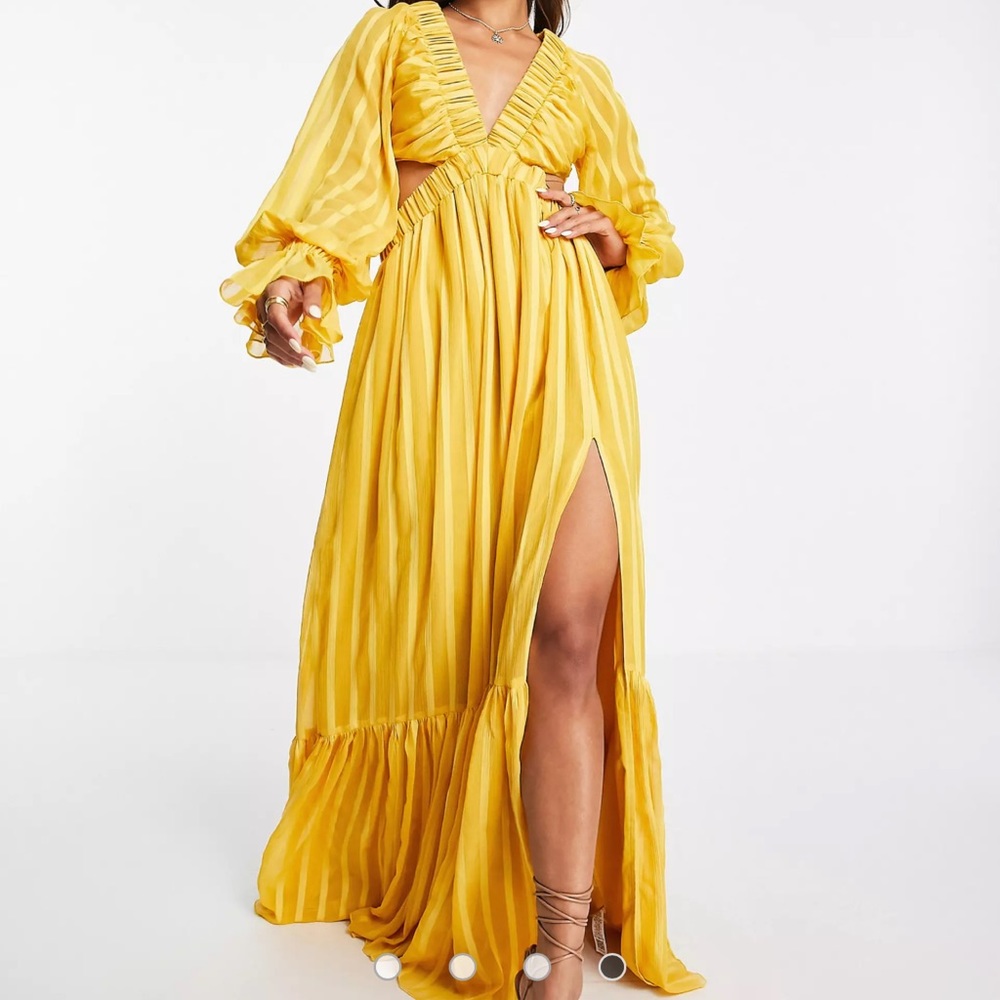 ASOS DESIGN plunge maxi dress with cut out detail